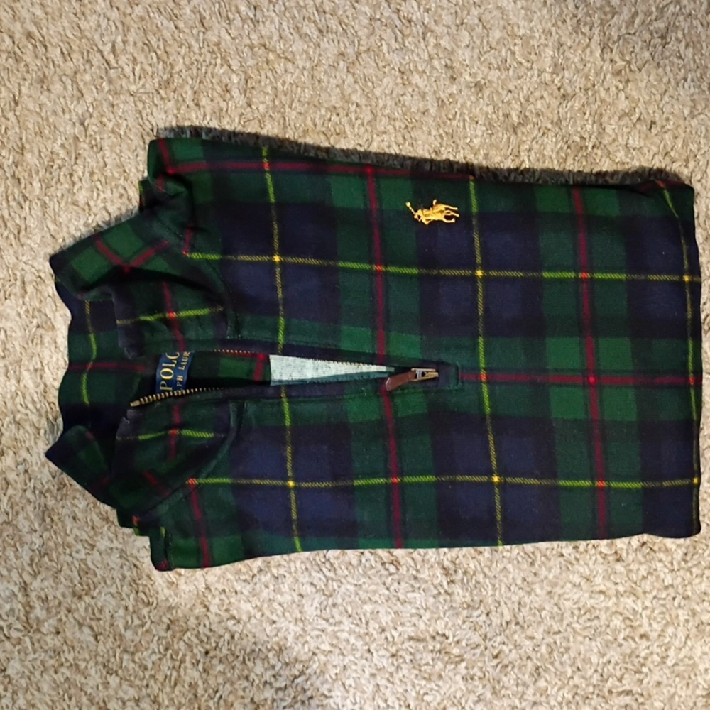 Polo Ralph Lauren Tartan Plaid Estate-Rib Cotton Quarter Zip Pullover